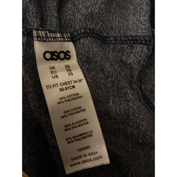 ASOS, women's grey racerback cotton tank top with front pocket size XS - Picture 8 of 8